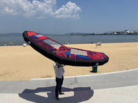 Planche de surf gonflable Aisunss 6M/7M avec poignée rigide en carbone, hydrofoil résistant au vent pour la navigation en aval, windfoil, kite pour les eaux océaniques, wind wing