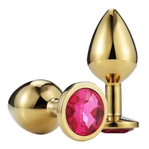 Tappo anale in metallo rosa rosa per massaggio alla prostata con tappo anale per piccoli grandi prodotti per adulti in oro