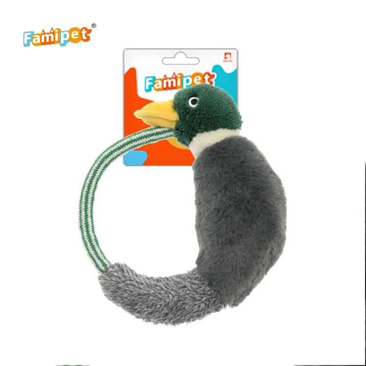 Unique Design Cute Bird Plush Toy with Rope for Small Mediem and large Dog Squeaky Dog Toy