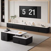 Ensemble de meuble TV extensible et table basse de luxe moderne de haute qualité pour salon, chambre et entrée