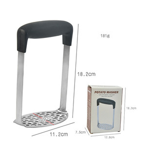 Soft Handle Manual Stainless Steel Potato Masher for Kitchen Cooking Food Grade Reusable Hand Wash Only for Carrots Garlic Beans - Product Image 4