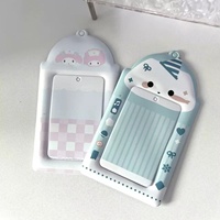 Tempat Kartu PVC Transparan Lucu Kpop, 3 Slot Kartu, Gantungan Foto, Gantungan Kunci untuk Grosir, Tempat Kartu Lembut