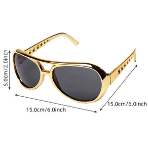 Conjunto de Accesorios de <span class=keywords><strong>Disfraz</strong></span> de Discoteca, Peluca <span class=keywords><strong>Afro</strong></span>, Gafas de Aviador, Cadena Dorada para Fiesta de Halloween y Navidad - Product Image 2