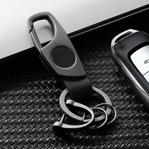 Chains Car 2 <b>Key</b> Rings Anti Lost Ring Multifunctional Leather Keychains for Men and Women Gift Leather Locking <b>Key</b> Chain Clip - Product Image 5
