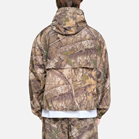 Veste coupe-vent pour homme, style bomber, coupe ample, entièrement zippée, à capuche, camouflage de chasse, streetwear, tactique, légère