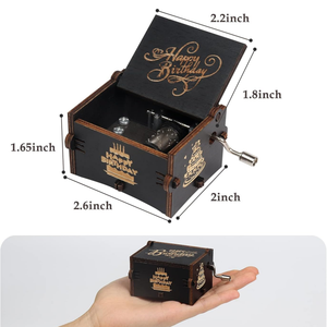 Boîte à musique en bois personnalisable Instrument de musique gravé Joyeux anniversaire Jouet pour maman papa fille fils femme mari amis - Product Image 6