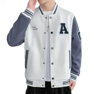 Áo Khoác Letterman Phong Cách Đường Phố XXXXL Cho Nam Trẻ Áo Khoác Bóng Chày Ấm Áp Mùa Thu Cổ Tròn Bằng Polyester