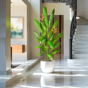 Pájaro <span class=keywords><strong>del</strong></span> paraíso artificial toque real <span class=keywords><strong>palmera</strong></span> hojas árboles Planta flores de seda para interior exterior hogar jardín decoración Hotel Decoración - Product Image 4