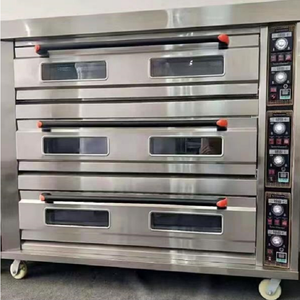 Oven panggang baja tahan karat 3 dek 9, peralatan memanggang roti tahan suhu tinggi - Product Image 1