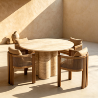Ensemble de salle à manger extérieur moderne en aluminium durable et imperméable pour hôtel, villa, resort, jardin, cour
