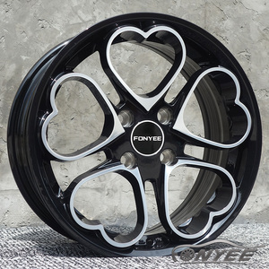 Rines Fonyee de Aleación de Aluminio Mag con Diseño de Corazón <span class=keywords><strong>Rosa</strong></span>, 4 Agujeros, 15 Pulgadas, 15x6.5, 4x100, para Automóviles de Pasajeros BMW, Tesla, VW - Product Image 3