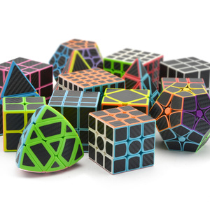 Cubo Magico 3D con Adesivi in Fibra di Carbonio, Cubo di Ordine <span class=keywords><strong>2</strong></span>, 3, 4, 5, Piramide Magica, Specchio, Cubo Magico a Forma Insolita - Product Image 1