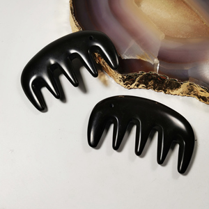 Outil de massage en cristal personnalisé DIY pour la croissance des cheveux, soulagement des maux de tête, peigne en <span class=keywords><strong>pierre</strong></span> de Bian naturelle, Gua Sha en jade, artisanat en cristal - Product Image 4