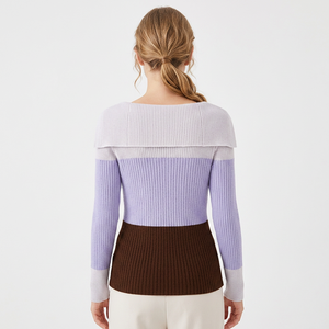 Fabricante de Prendas de Punto, Suéter Personalizado Informal de Lana Antiarrugas con Patrón de Rayas para Otoño e Invierno, de Manga Larga - Product Image 3