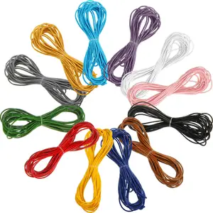 Wholesale 1.5mm colorful Genuine Leather Cord round ox warble for bracelet making