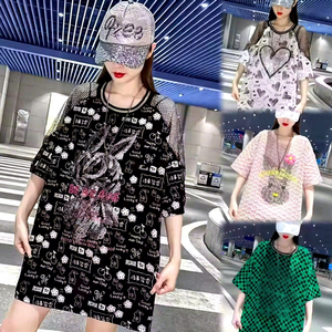 เสื้อยืดแขนสั้นผู้หญิงดีไซน์ทันสมัยคุณภาพสูงหรูหรา ขายส่ง เสื้อยืดวัยรุ่นประดับตกแต่งอย่างหรูหรา - Product Image 4