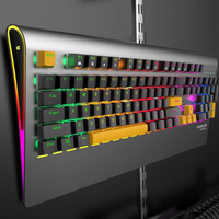 Honcam Keyboard Game mekanik Rgb, Tablet permainan komputer Laptop Pc Backlit kustom Retro berkabel untuk Pubg