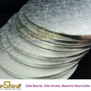 Decorado Silver Foil Masonite Base Redonda para Pastel de Papel Blanco de 12 Pulgadas, Bases para Pastel de MDF con Efecto Mármol - Product Image 6