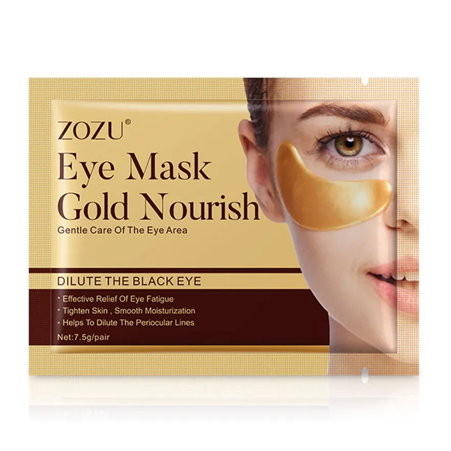 Hot Sale Augenklappen 24 Karat Kollagen Kristall Gold Augen maske für die Hautpflege Augenringe Entfernen Sie Anti-Aging Anti-Falten Blaubeer bohne