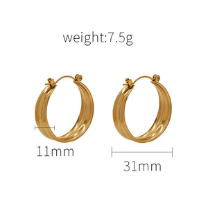 Geometric Stud Earrings Gold Zinc Alloy Fashion Jewelry For Women - Product Image 4