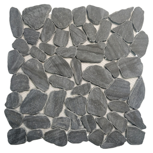 Nhà máy nóng bán không thường xuyên blackmarble Pebble Gạch <span class=keywords><strong>Mosaic</strong></span> Pebble đá <span class=keywords><strong>Mosaic</strong></span> cho sàn gạch và tường gạch vườn - Product Image 1