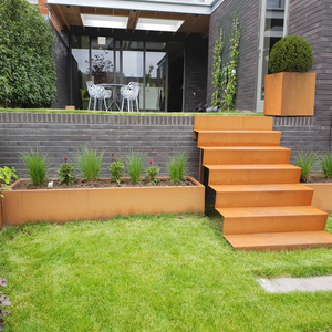 <span class=keywords><strong>Escaleras</strong></span> de jardín rústicas de estilo moderno de acero Corten de corte por láser para paisajismo - Product Image 1