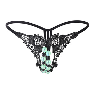 Tangas sexys para mujer, entrepierna abierta, transpirables, transparentes, que brillan en la oscuridad, con masaje de perlas, estilo europeo, lencería para adultos. - Product Image 5