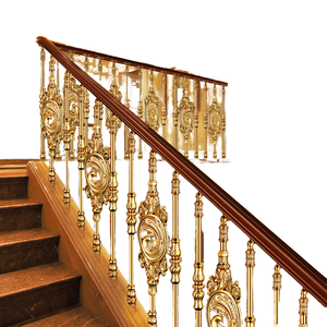 Barandillas de Aluminio Fundido Dorado de Estilo Europeo Heredado de Homedeco para Escaleras de Villas y Balcones, Fáciles de Instalar - Product Image 1