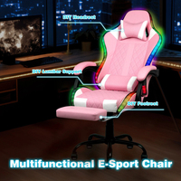 Ensemble de tables et de chaises ergonomiques noires en gros, chaise de jeu RGB de haute qualité, table de jeu bon marché pour joueurs