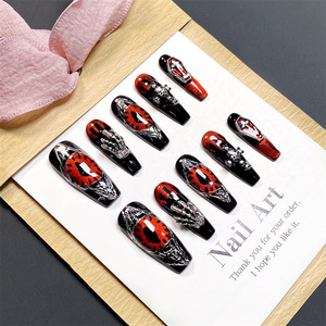 2026 Diseño <span class=keywords><strong>de</strong></span> <span class=keywords><strong>Halloween</strong></span> Venta al por mayor Parches <span class=keywords><strong>de</strong></span> <span class=keywords><strong>uñas</strong></span> acrílicas largas <span class=keywords><strong>Uñas</strong></span> postizas hechas a mano prensadas portátiles - Product Image 4