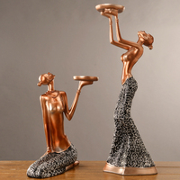 Lampe sur pied sculpturale humanoïde pour hôtel, galerie, hall d'exposition, statue décorative, plateau de service, assiettes de serveur