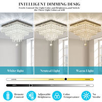 Lustre moderne en forme de boule de cristal carrée, luminaire de plafond multicouche, décoration intérieure de luxe, lampe pour salon, couloir, restaurant