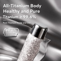 Bouteille d'eau isotherme en titane à double paroi antibactérienne de haute pureté pour la santé, idéale pour les voyages en extérieur et le bureau