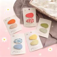 Vente chaude Mignon Bonbons Doux 5cm En Plastique Filles Pinces À Cheveux Enfants Petit Bébé Épingles À Cheveux pour Enfants Elliptique Tissu