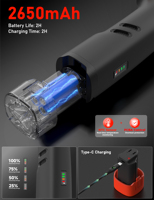 Kit de couteau à fileter électrique portable pliable sans fil, lames en acier inoxydable de 9/12 pouces pour le nettoyage du saumon, la pêche, l'utilisation en cuisine