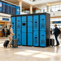 Casier intelligent pour bagages d'aéroport avec système de gestion centralisé