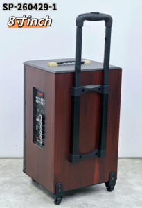 Altoparlante Bluetooth da 8 Pollici con Carrello in Legno, Luce RGB, Altoparlante Wireless per <span class=keywords><strong>Karaoke</strong></span> con Microfono - Product Image 2