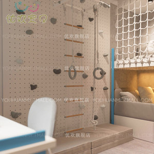 Design personalizzato per la <span class=keywords><strong>cameretta</strong></span> dei bambini <span class=keywords><strong>a</strong></span> tema sportivo, <span class=keywords><strong>letto</strong></span> <span class=keywords><strong>a</strong></span> castello per ragazzi con parete da arrampicata. - Product Image 2