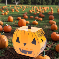 Boîte cadeau en carton rigide gaufré à la main pour Halloween, pour bonbons, chocolat, cosmétiques, emballage, Caixa De Presente