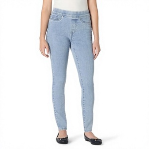 Jean décontracté taille haute coupe droite ajustée pour femme, noir uni, coupe ample, long, respirant, léger, vintage, en denim personnalisé, nouveauté - Product Image 2