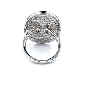 Chine Usine Bijoux Personnaliser Haute Qualité 14k Or Blanc Massif Véritable Diamant Pave Ovale Bagues De Mariage pour Femmes - Product Image 2