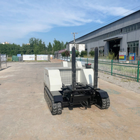 Chariot à palettes électrique sur chenilles avec moteur, boîte de vitesses, télécommande industrielle, commande intelligente, fourches pliables, haute performance