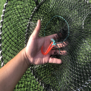 Aquaculture Parapluie flottant à ressort Piège à pêche pliable en nylon enduit de plastique Cage en filet pour crabe, <span class=keywords><strong>crevette</strong></span> et homard - Product Image 3