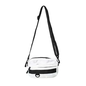 Erkekler kadınlar öğrenci tuval için omuzdan askili çanta sokak küçük askılı çanta öğrenci kore Harajuku Unisex Crossbody çanta telefon çantalar