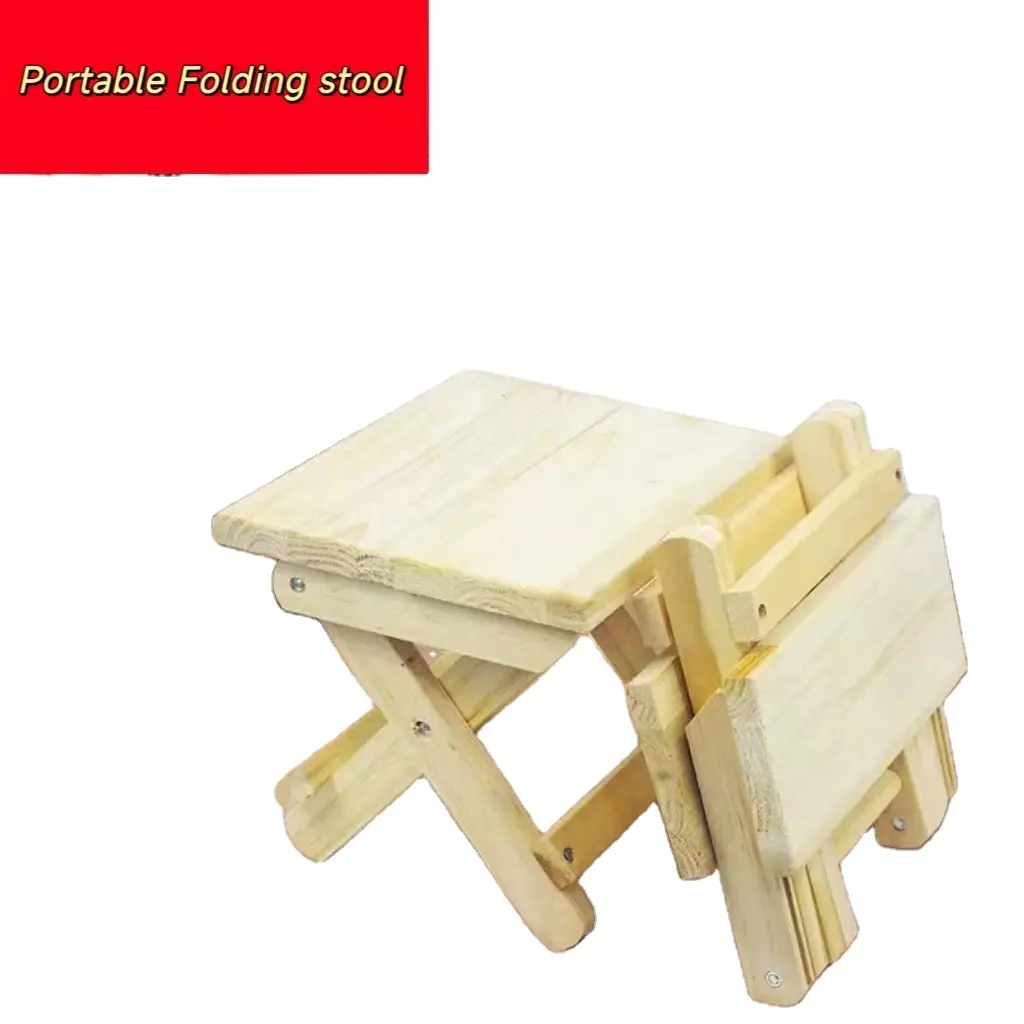 Solid wood small stool house hold foldable portable low stool modern simple living room outdoor bench shoe changing stool
