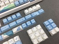 HZGAMER 129 touches Oceans Keycaps Set, Custom HXDA Profile Keycap Pudding Dye Sublimation Keycap