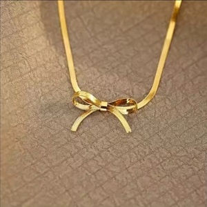 Collar de Moda 2024 con Lazo, Chapado en Oro de 18K, Acero Inoxidable, Diseño de Serpiente y Cinta, para Mujer - Product Image 4