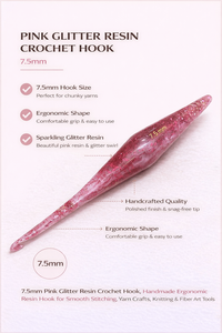 เข็มโครเชต์ผ้ากลิตเตอร์สีชมพู ทำมือ ใช้งานง่าย ทนทาน เข็มผ้าเย็บเรียบ งานฝีมือไหมพรมที่เป็นมิตรกับสิ่งแวดล้อม สำหรับงานถัก - Product Image 6