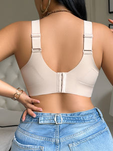 재고 부드러운 패딩 브라렛 큰 가슴 허리 지방을 감소 편안한 일상 착용 없음 언더 와이어 빛 지원 XL-4XL 접착 브래지어 - Product Image 3