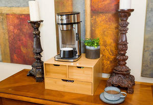 Support de tasse K en bambou Extra LARGE <span class=keywords><strong>pour</strong></span> comptoir, organisateur de tasse K à 2 niveaux, organisateur de sachet de thé en bambou, <span class=keywords><strong>Capsules</strong></span> <span class=keywords><strong>Nespresso</strong></span> - Product Image 6